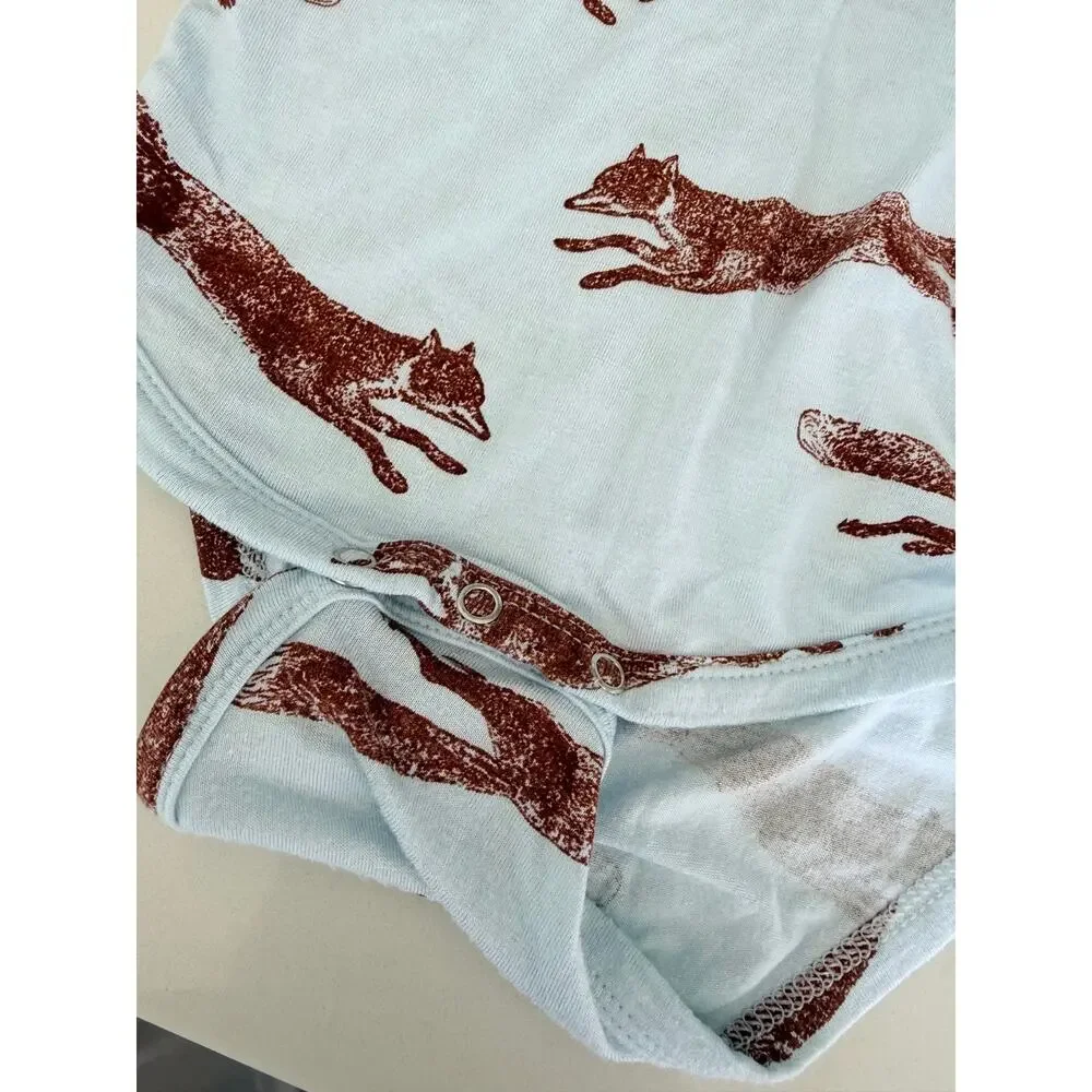 Kate Quinn Organic Bamboo Fox Print Baby Bodysuit